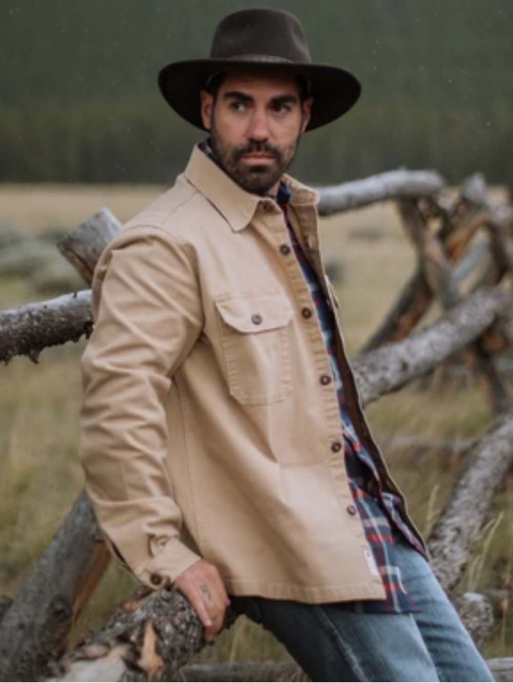 STETSON CAMEL STRETCH CANVAS SHIRT JACKET, Size 2XL, NWT